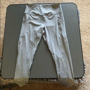 Grey Athletic Leggings with Pockets